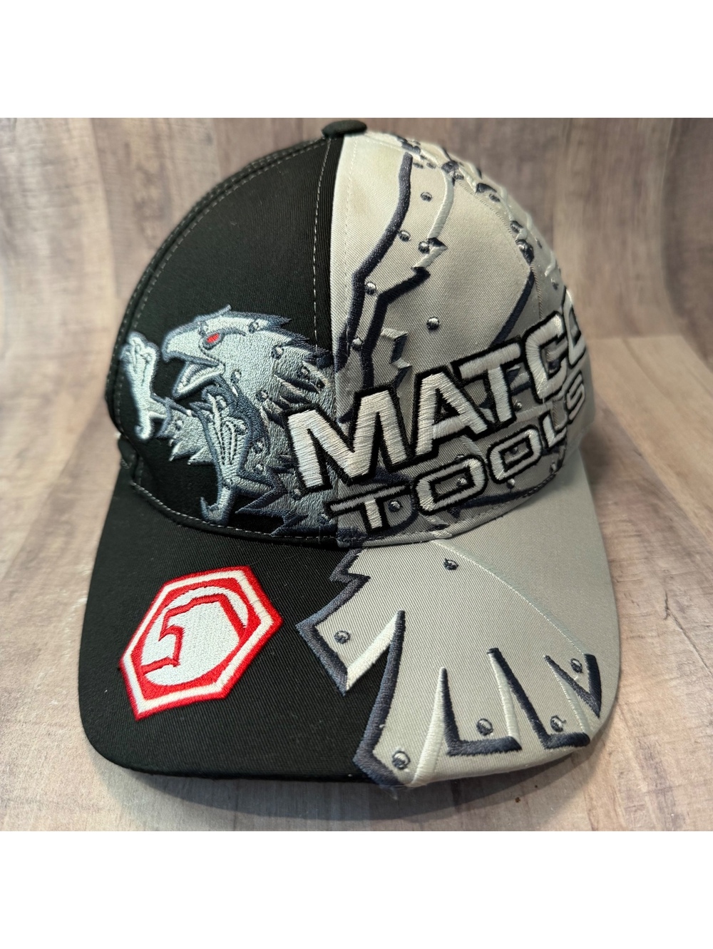 VTG Matco Tools Racing Snapback Hat Team Scream All Over Design Gray & Black Cap